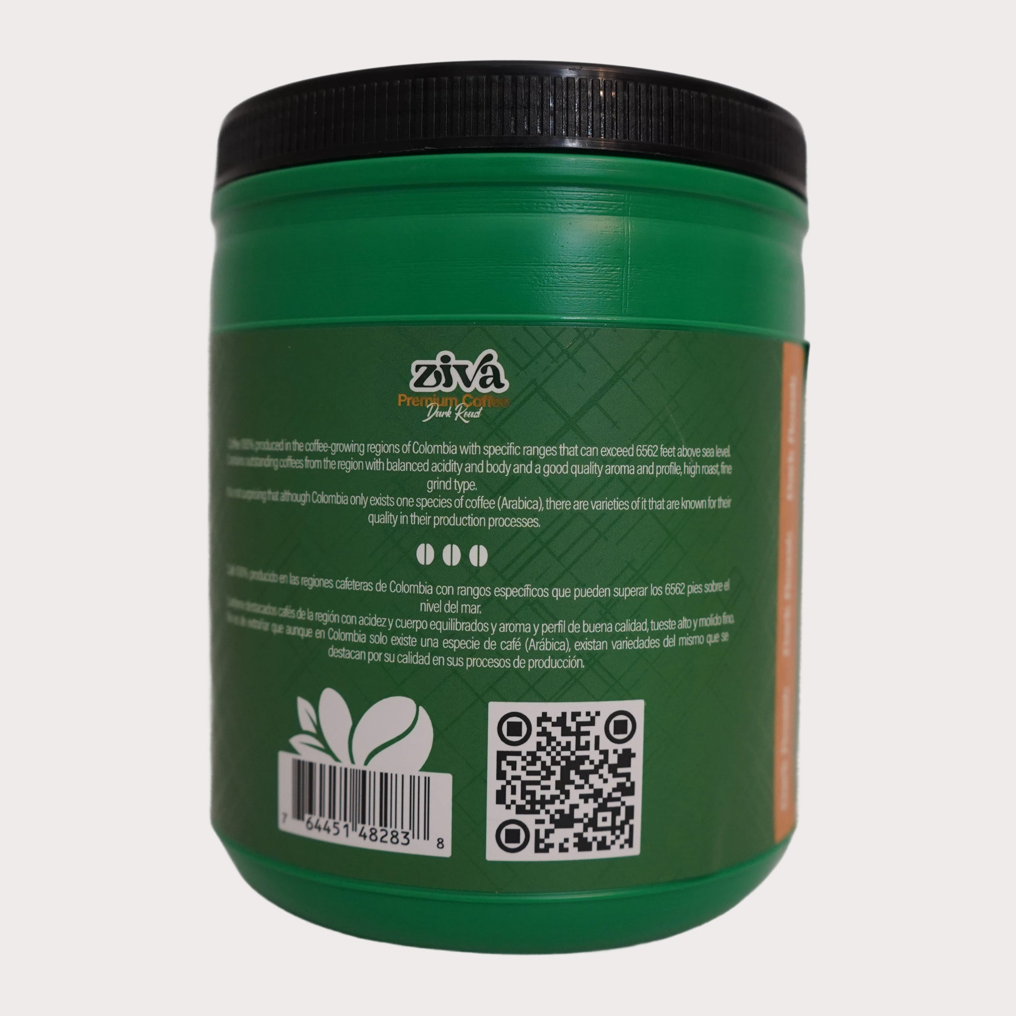 Image of Ziva Premium Coffee – Dark Roast Espresso, 100% Café de Colombia (640g)